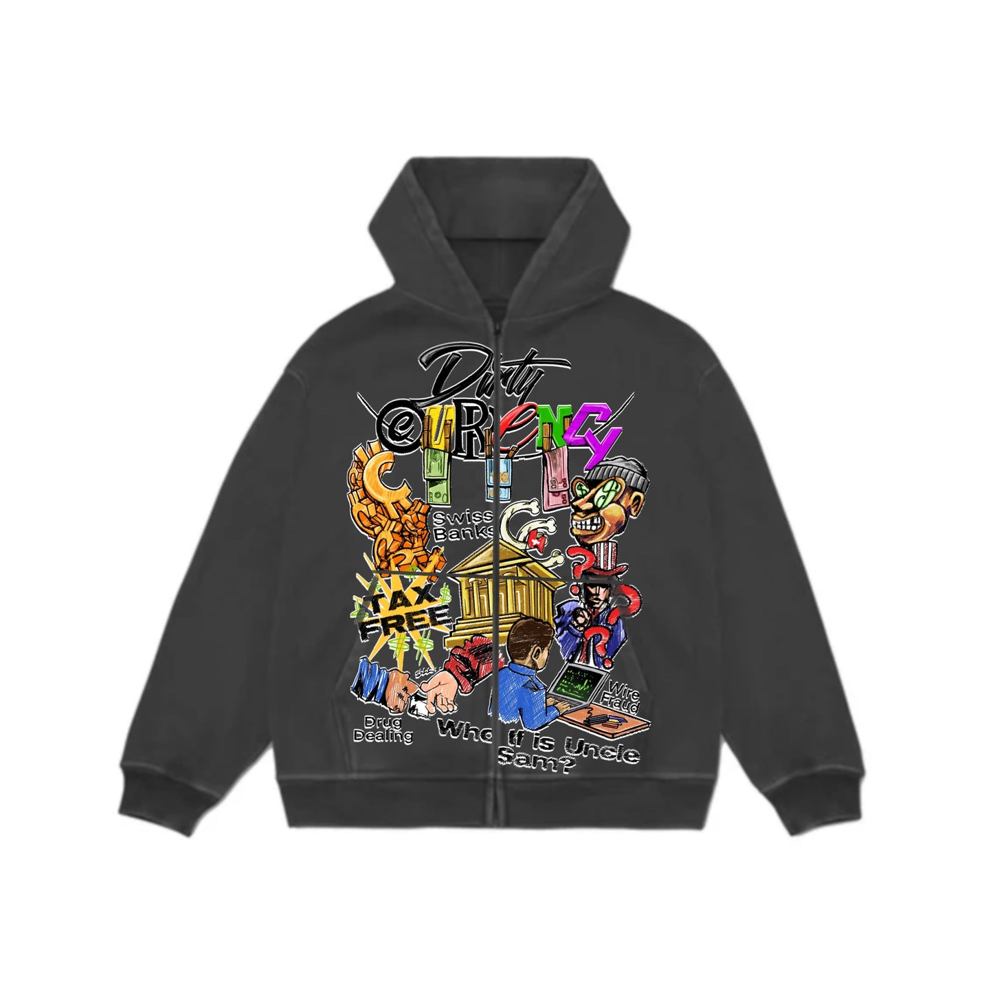 Curency Club “Tax Free Corrupted Cycles” Zip Up